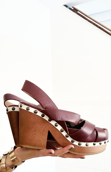 A Détacher Wooden Platform Shoes - NYC