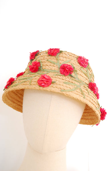 Amy's Straw Bucket Hat / 1960s