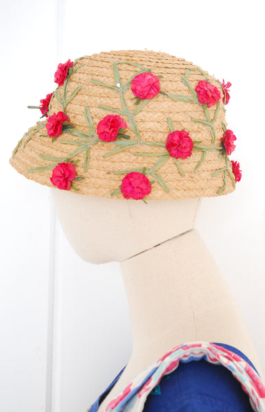 Amy's Straw Bucket Hat / 1960s