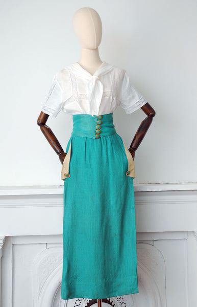 Rare Antique Day Skirt / 1910s-20s