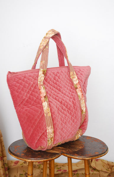 1980s Velvet Floral Bag - Made in India