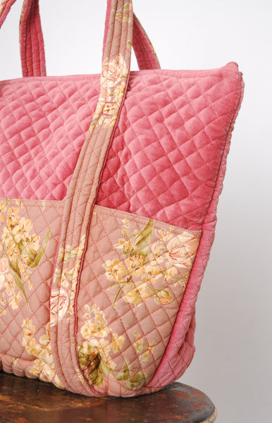 1980s Velvet Floral Bag - Made in India