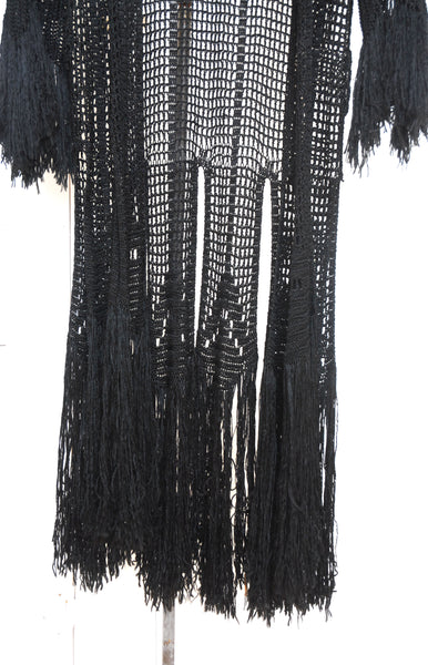 1920's Fringed Crochet Cardigan