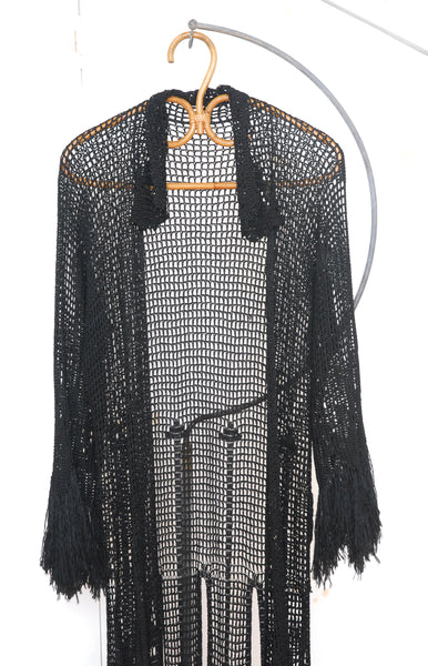 1920's Fringed Crochet Cardigan