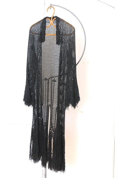 1920's Fringed Crochet Cardigan