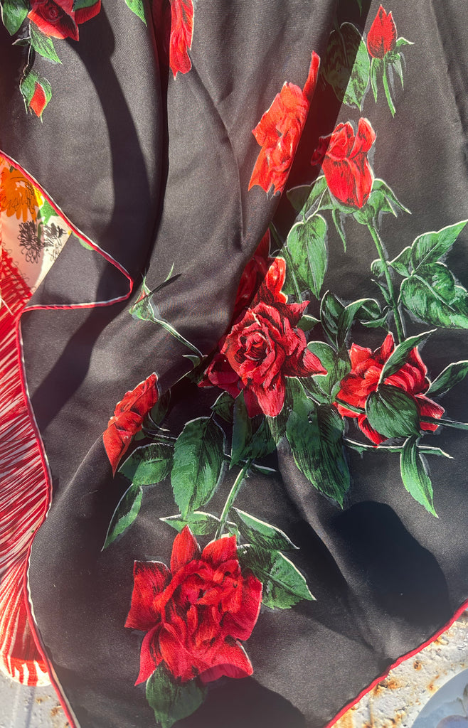 French Roses Silk Scarf