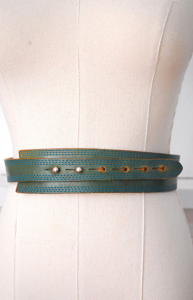 Emerald Cinch Belt / 1970s-80
