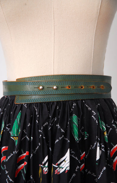 Emerald Cinch Belt / 1970s-80