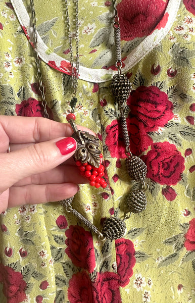 Berry Cluster Long Chain Necklace