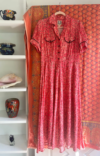 1990s does 1950s Boot Print Dress