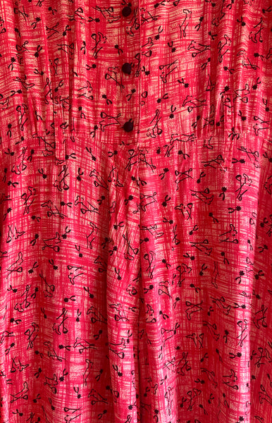 1990s does 1950s Boot Print Dress
