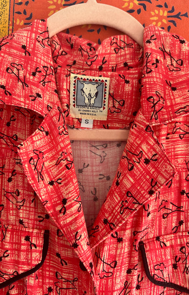 1990s does 1950s Boot Print Dress