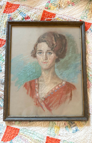 Anna Chalfin of Greenwich Village Pastel Portrait / 1930s