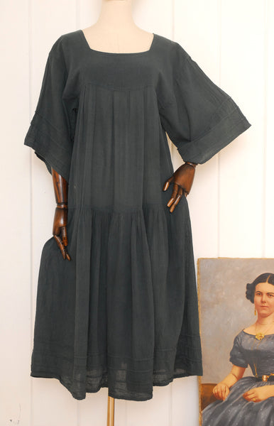 Charcoal Oaxacan Gauze Dress
