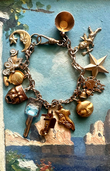 Charm Bracelet | Moon, Antique Shoe, Key, Globe, Vessel, Star, Mask + more