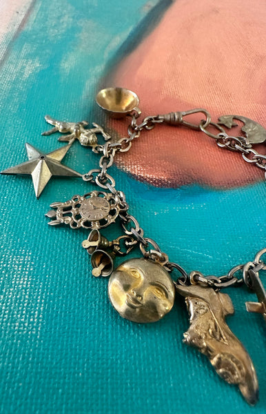 Charm Bracelet | Moon, Antique Shoe, Key, Globe, Vessel, Star, Mask + more