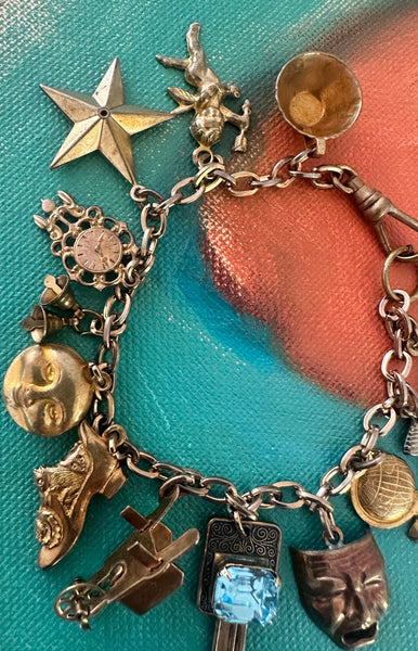 Charm Bracelet | Moon, Antique Shoe, Key, Globe, Vessel, Star, Mask + more