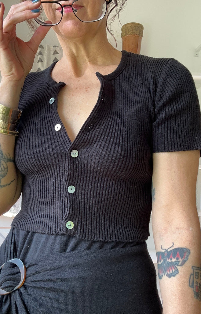 1990's Easy Cropped Knit Top