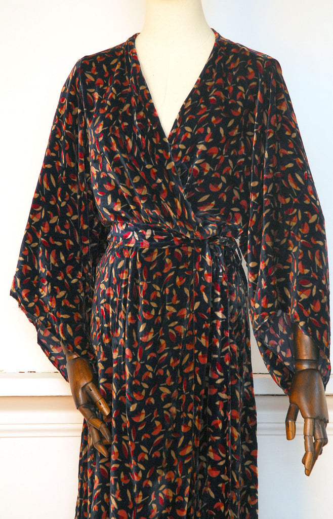 Deco Velvet Robe or Wrap Dress / 1933-35 / Wounded Bird Collection