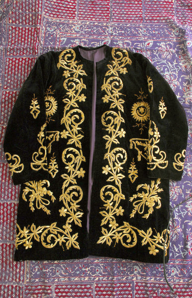 Gilded Amethyst Velvet Coat / 1950s