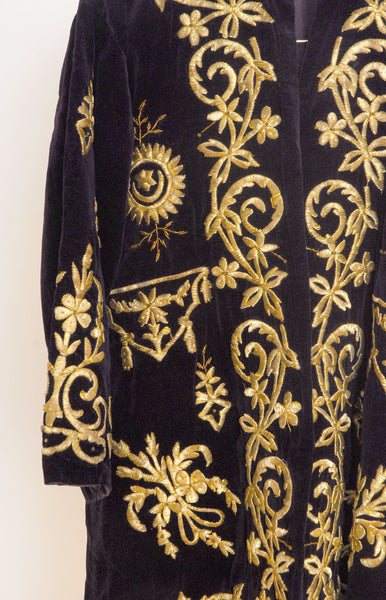 Gilded Amethyst Velvet Coat / 1950s