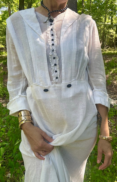 1910s Edwardian Cotton Lawn Dress