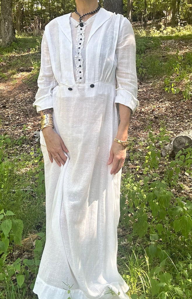 1910s Edwardian Cotton Lawn Dress