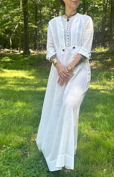 1910s Edwardian Cotton Lawn Dress