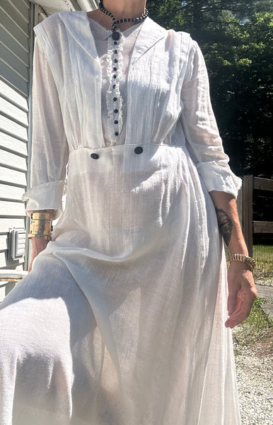 1910s Edwardian Cotton Lawn Dress