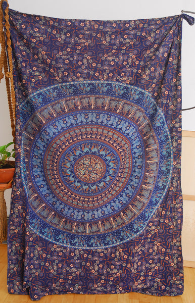 1970's Deep Blues Cotton Textile