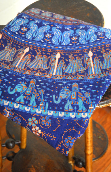 1970's Deep Blues Cotton Textile