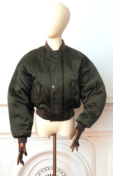 Esprit Olive + Peach Bomber Jacket / 1990s
