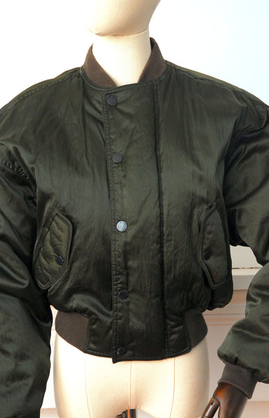 Esprit Olive + Peach Bomber Jacket / 1990s