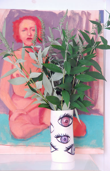 Eye Art Vase | K White