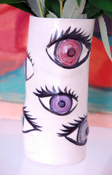 Eye Art Vase | K White