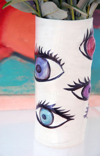 Eye Art Vase | K White