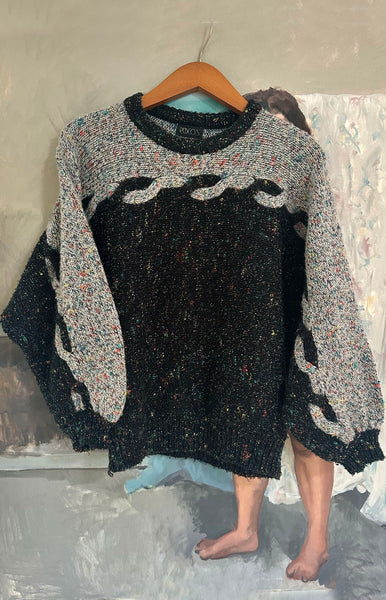 1980's Flecked Two Tone Wool Sweater