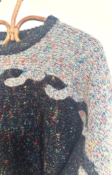 1980's Flecked Two Tone Wool Sweater