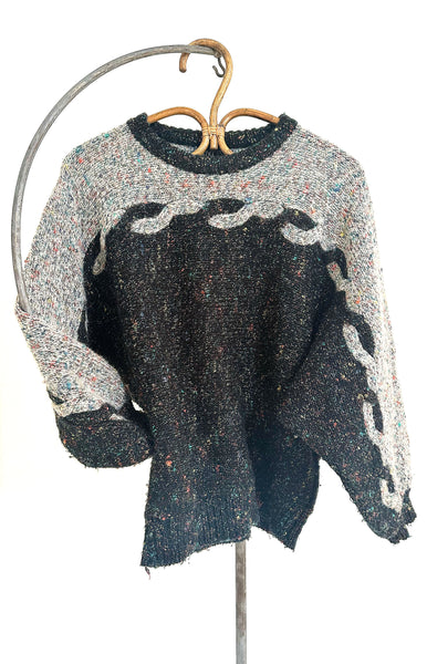 1980's Flecked Two Tone Wool Sweater