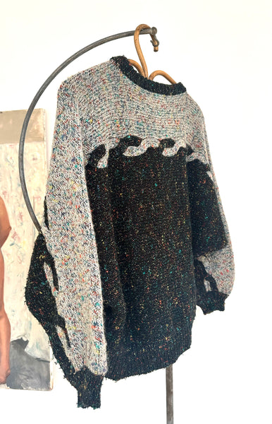 1980's Flecked Two Tone Wool Sweater