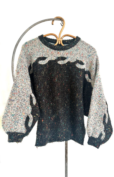 1980's Flecked Two Tone Wool Sweater