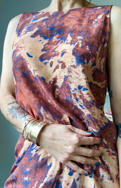 Ink Print Silk Dress by Shabd