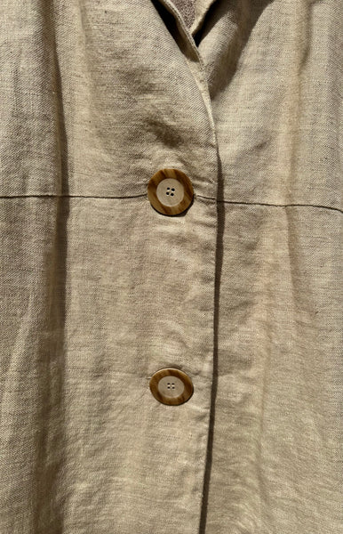 1990s Embroidered Linen Duster