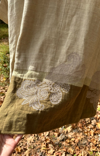 1990s Embroidered Linen Duster