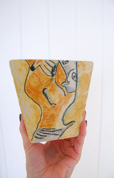 Abstract Student Plant Pot / c.1990s