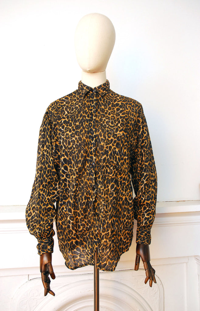 Lightweight Perfect Leopard Blouse / 1980s