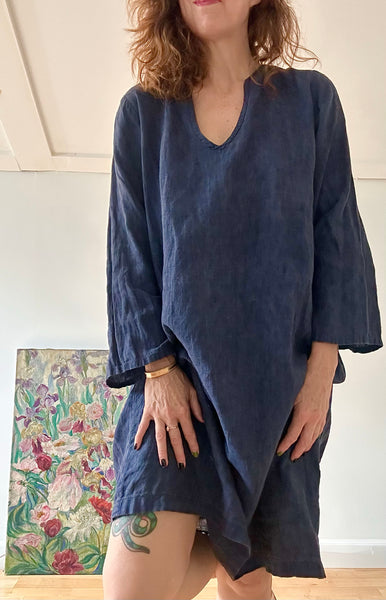 Deep Indigo Linen Tunic