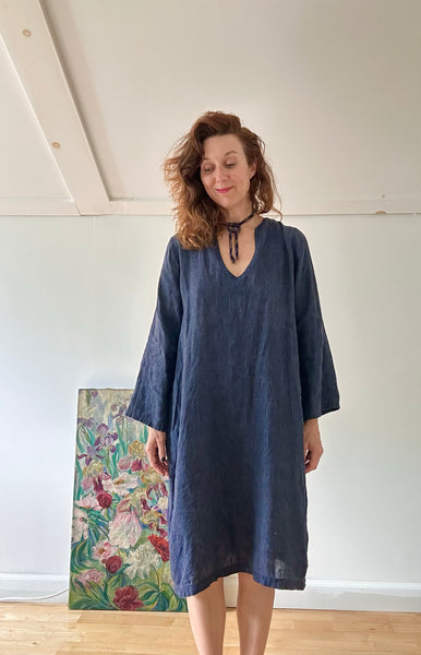 Deep Indigo Linen Tunic