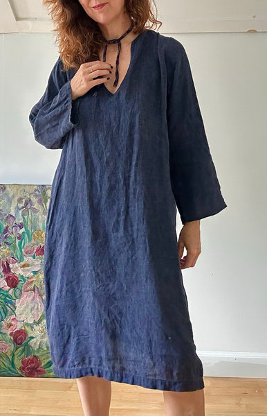 Deep Indigo Linen Tunic