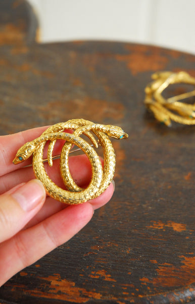 Mid-Century Snake Pins - Looped